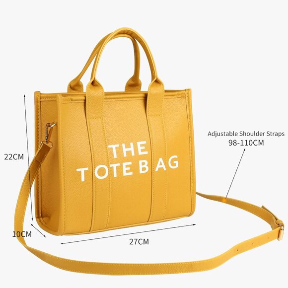 The Tote Bag for Women, Leather Yellow #782 - Picture 4 of 13